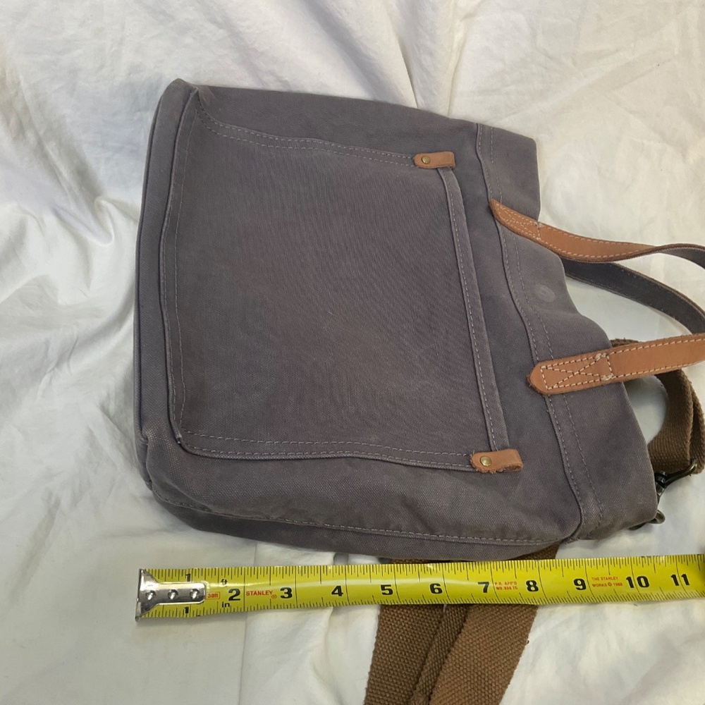 Leather and Canvas Crossbody Bag by Osisi - Picture 5 of 7